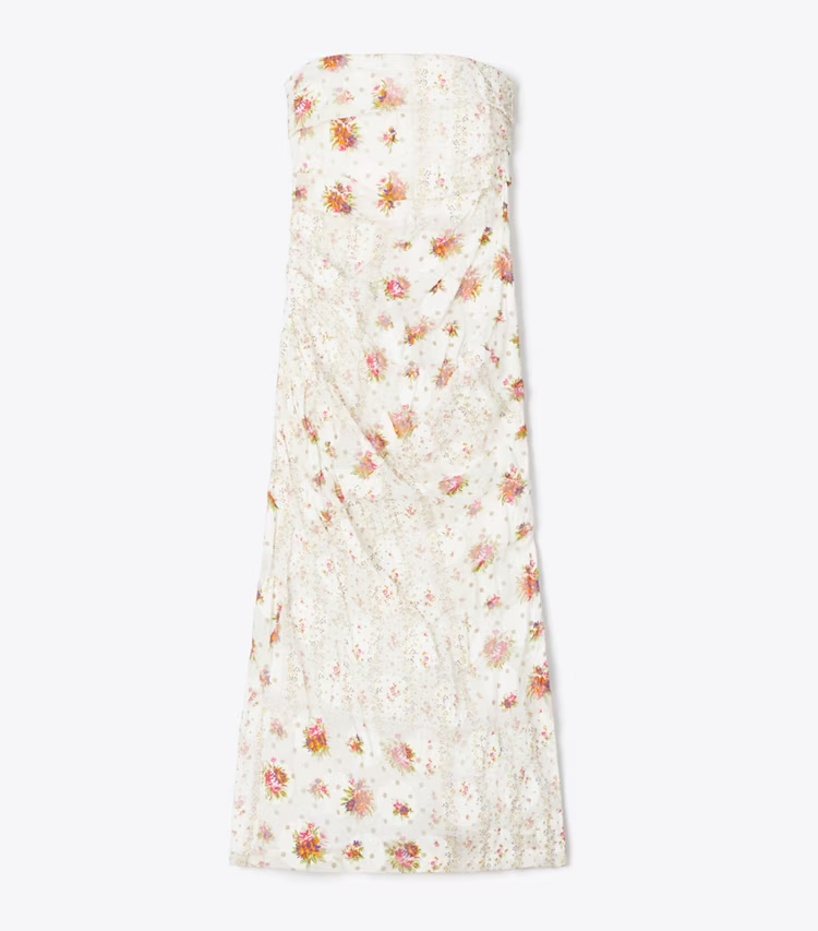 Strapless Cotton Jacquard Dress