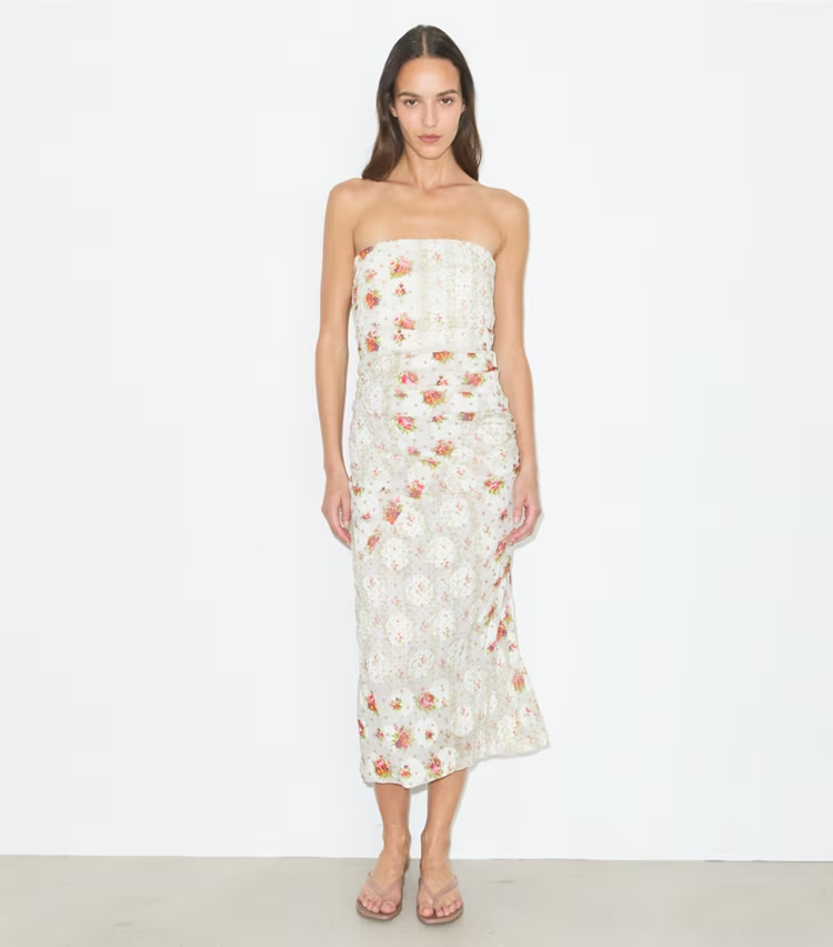 Strapless Cotton Jacquard Dress - Image 2