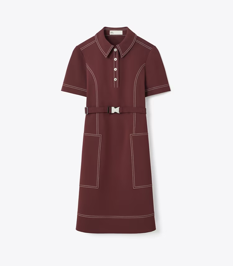 Short-Sleeve Pick Stitch Golf Dress