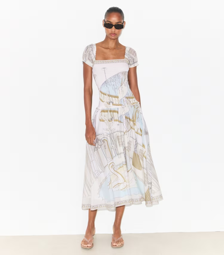 Printed Smocked Dress - Image 2