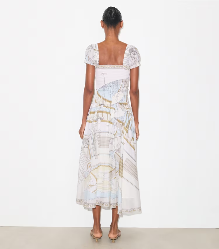 Printed Smocked Dress - Image 3