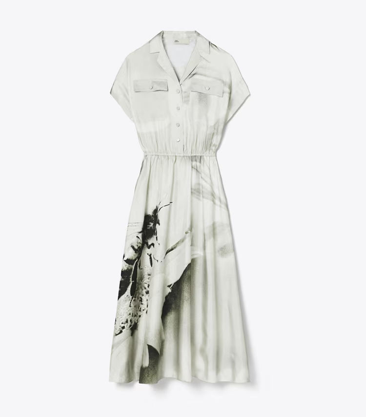 Printed Silk Twill Shirtdress