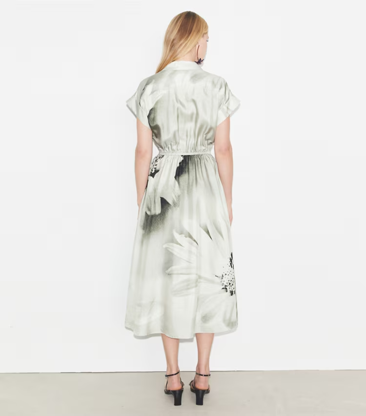 Printed Silk Twill Shirtdress - Image 3