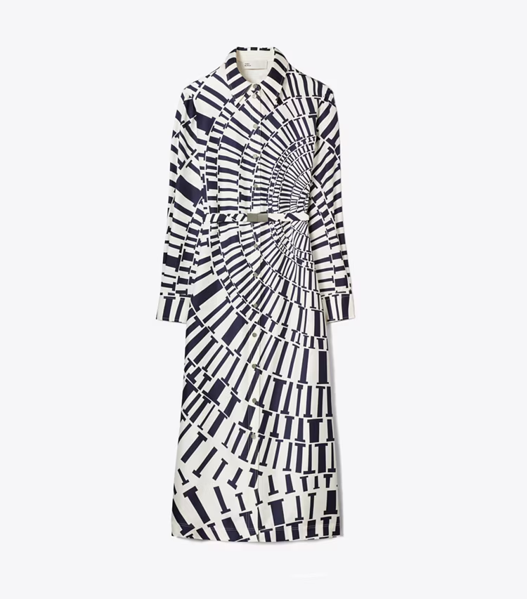 Printed Silk Shirtdress