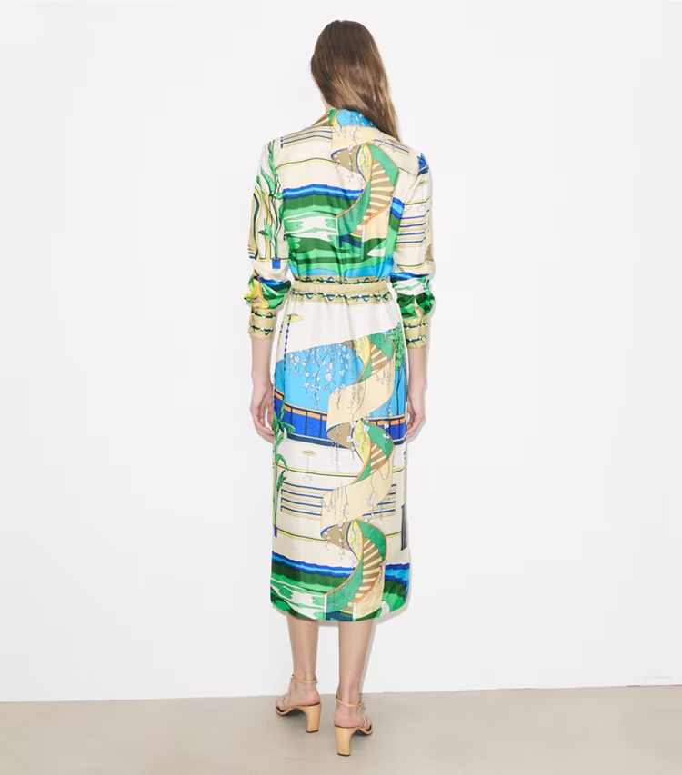 Printed Silk Shirtdress - Image 3