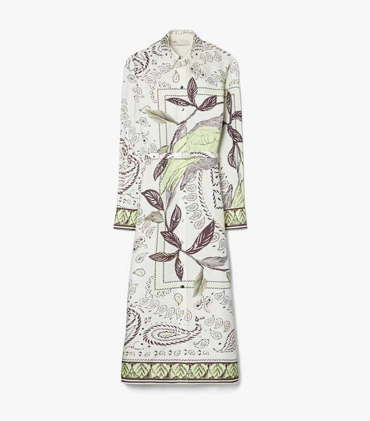 Printed Silk Shirtdress
