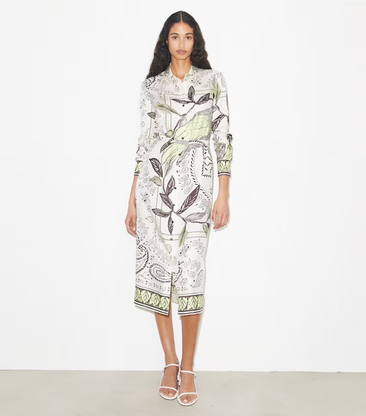 Printed Silk Shirtdress - Image 2