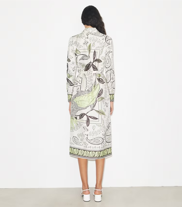 Printed Silk Shirtdress - Image 3