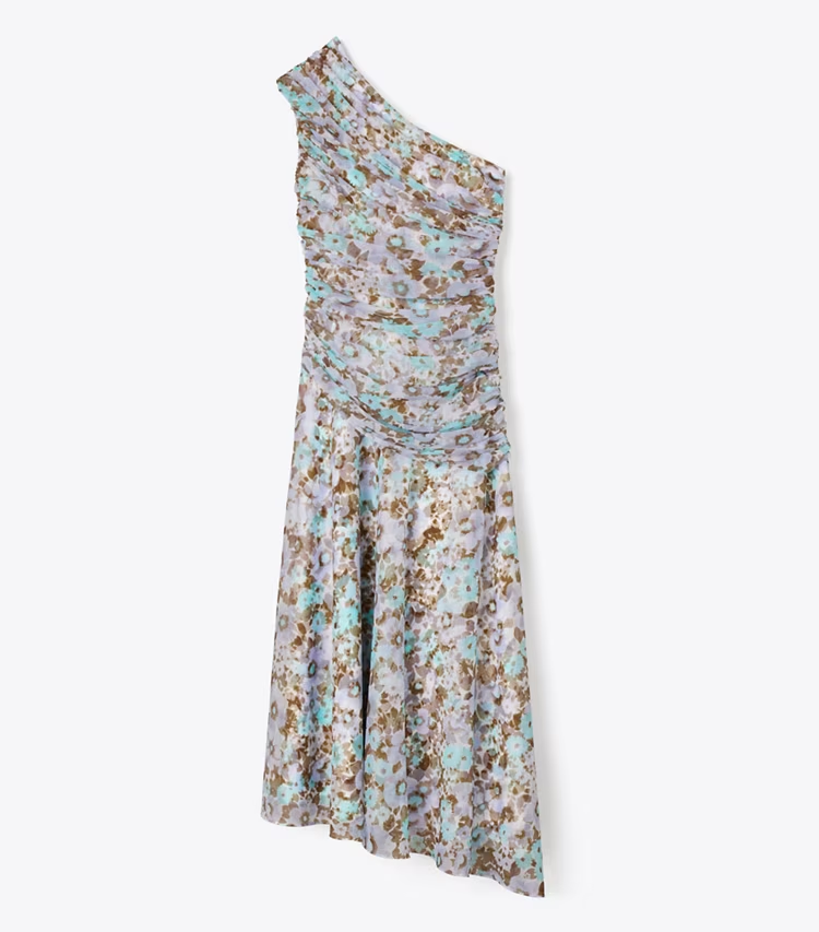 Printed One-Shoulder Dress