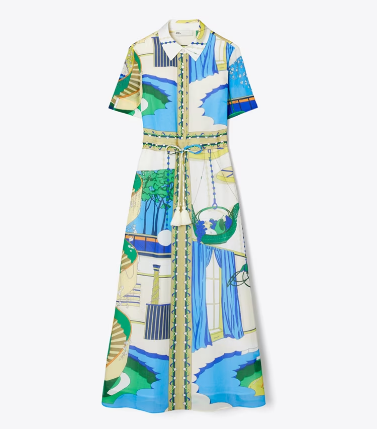 Silk Cotton Voile Shirtdress