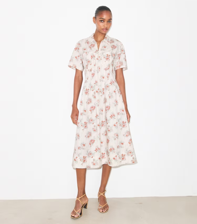 Poplin Pleat-Waist Dress - Image 2