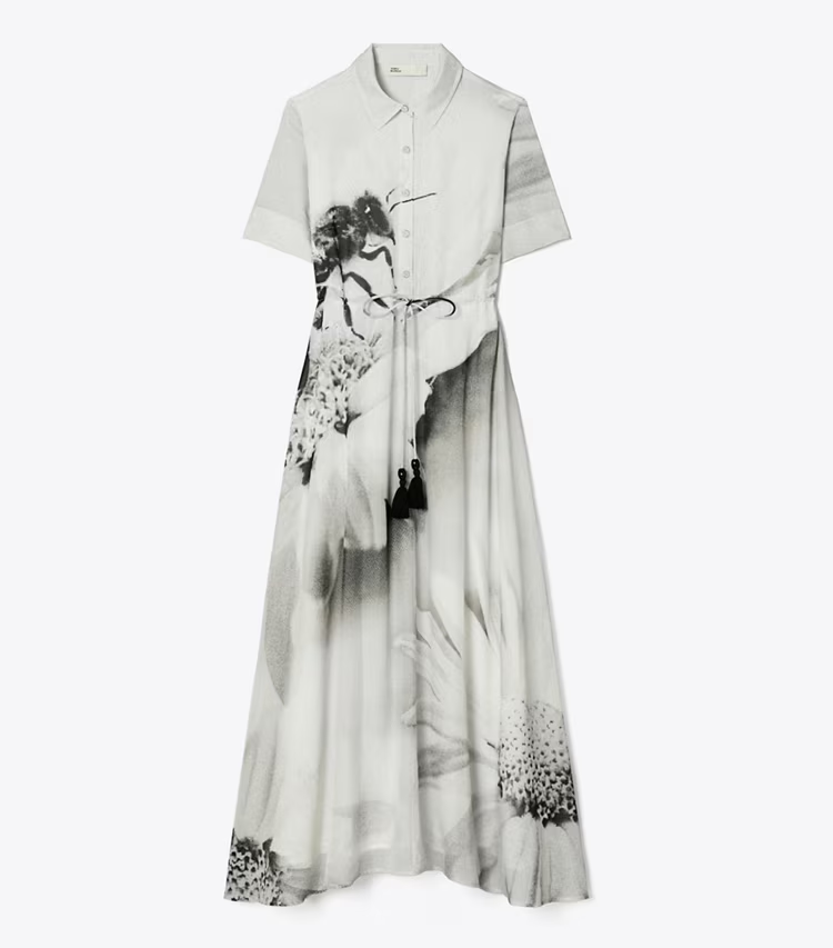 Silk Cotton Voile Shirtdress