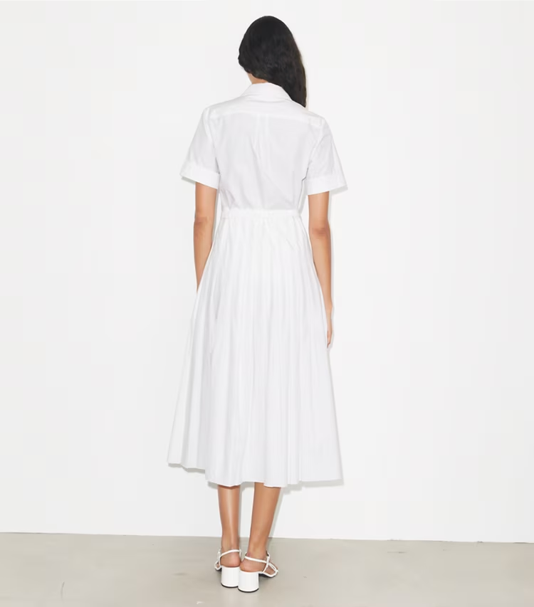 Pleated Poplin Shirtdress - Image 3