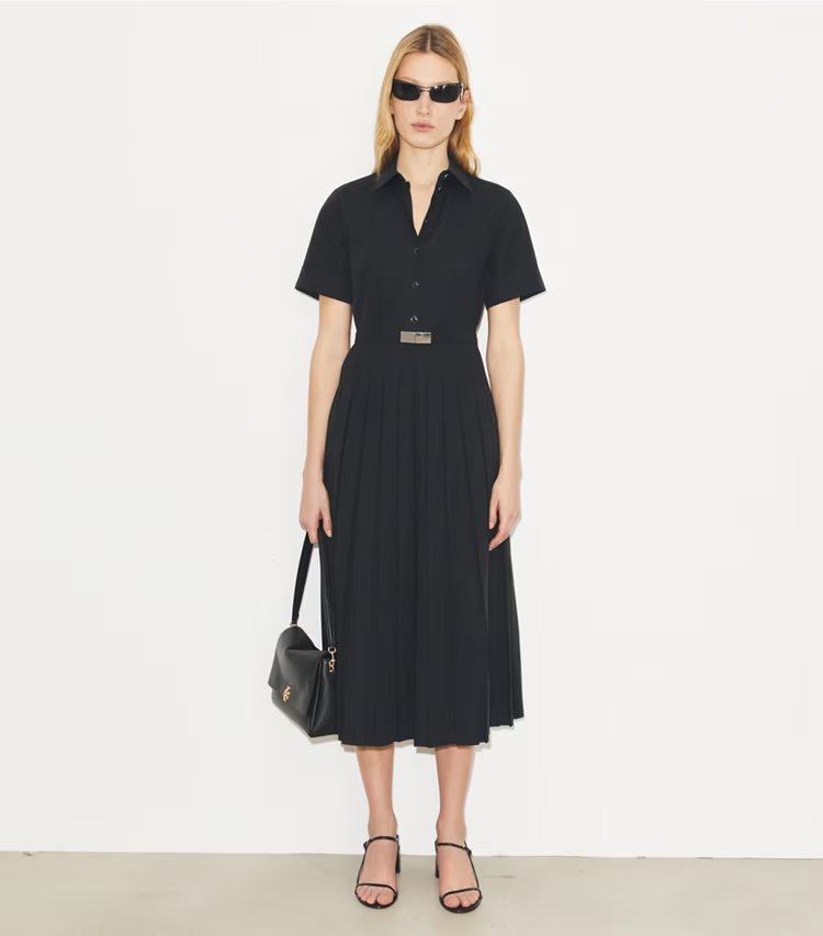 Pleated Poplin Shirtdress - Image 2