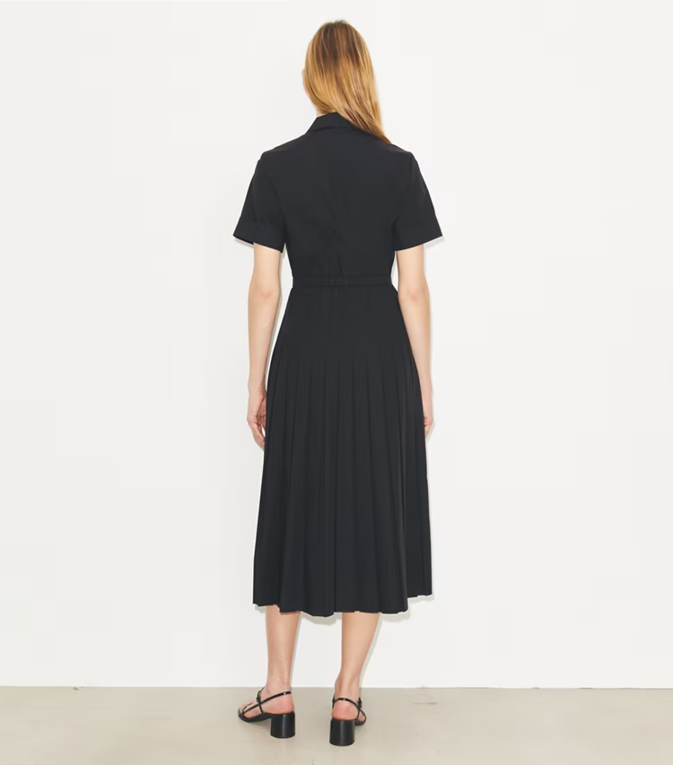 Pleated Poplin Shirtdress - Image 3