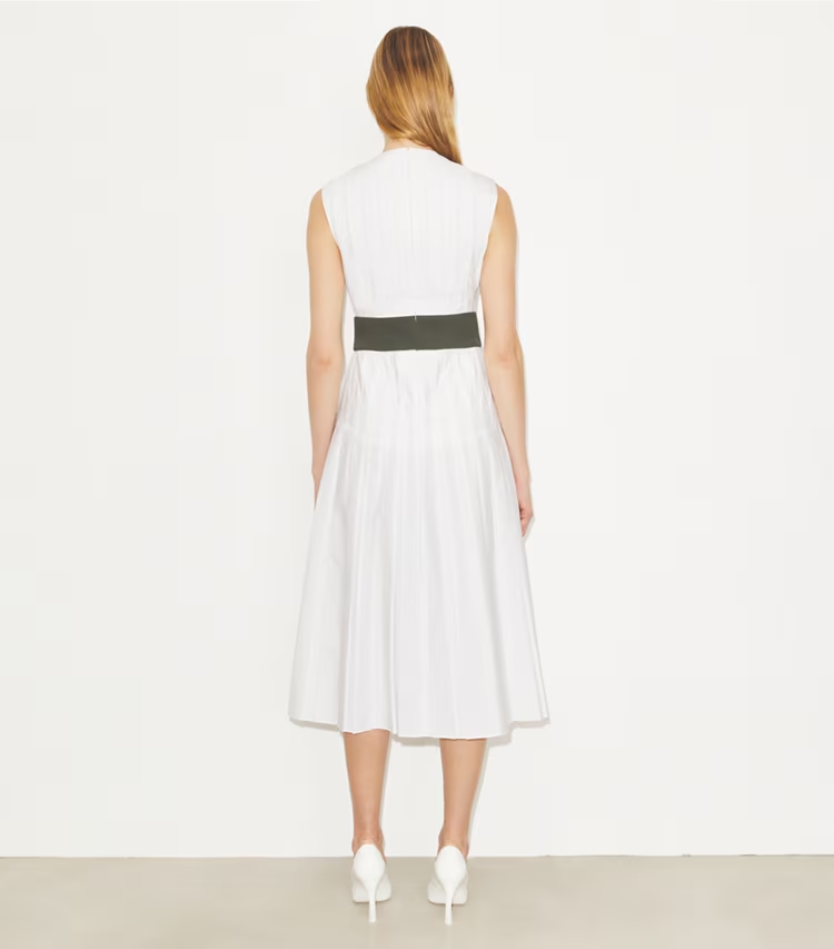 Pleated Poplin Dress - Image 3