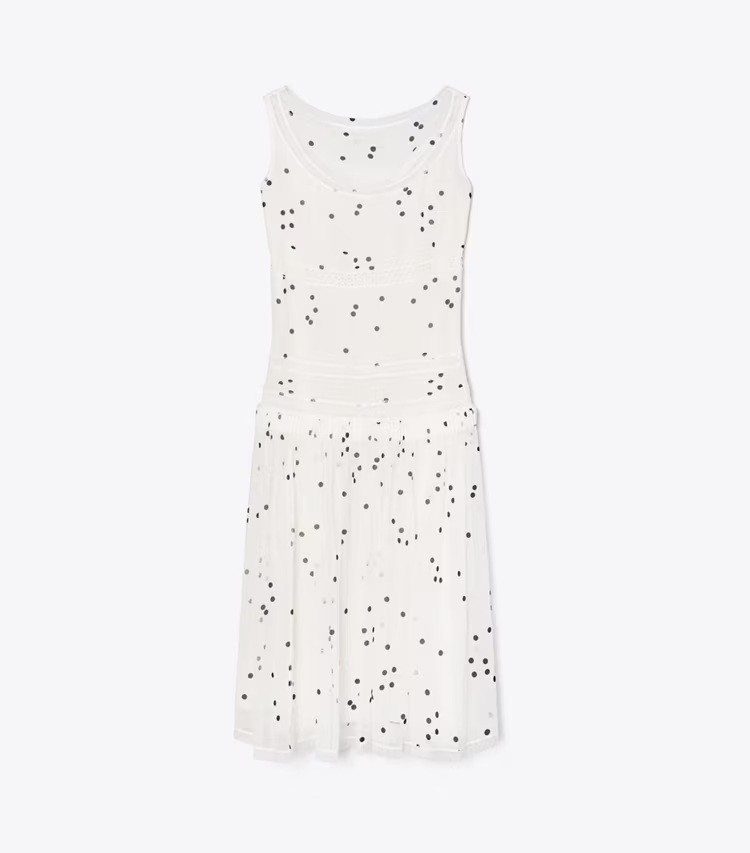 Pleated Silk Lace Dress