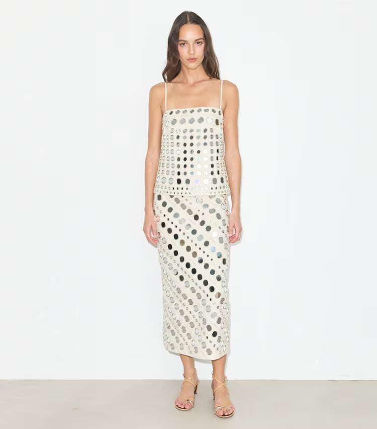 Mirror Embellished Cotton Dress - Image 2
