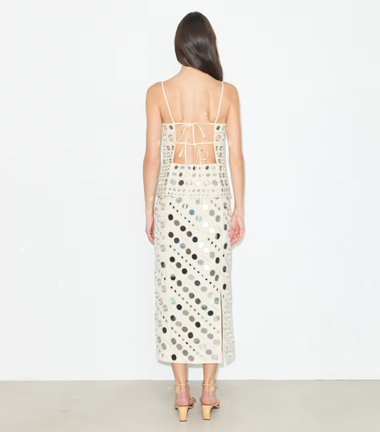 Mirror Embellished Cotton Dress - Image 3
