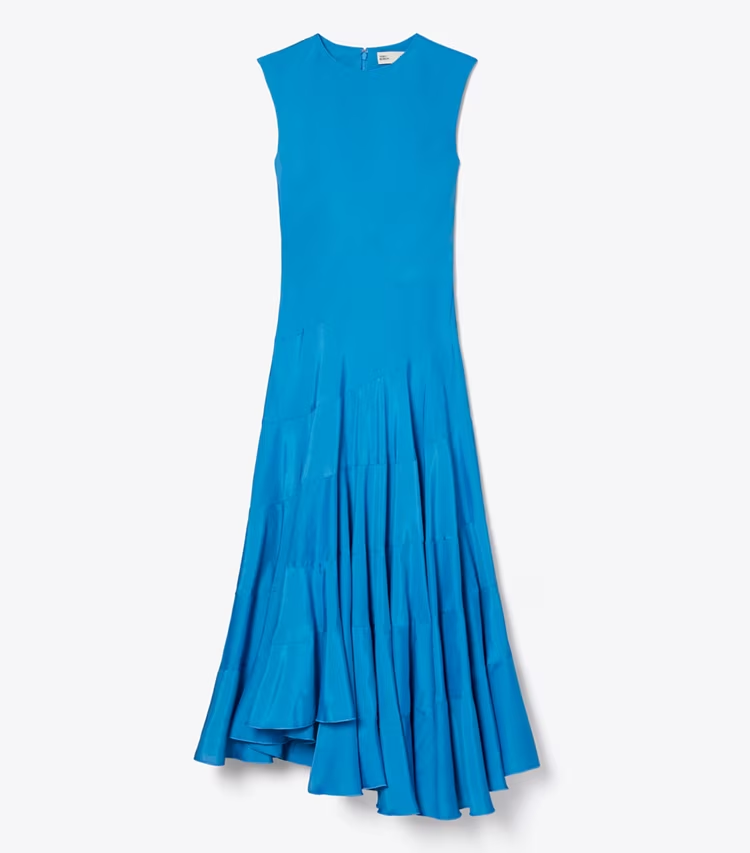 Flared Cotton Silk Dress