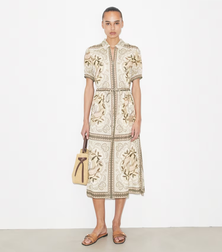 Cinched Cotton Zip Dress - Image 2
