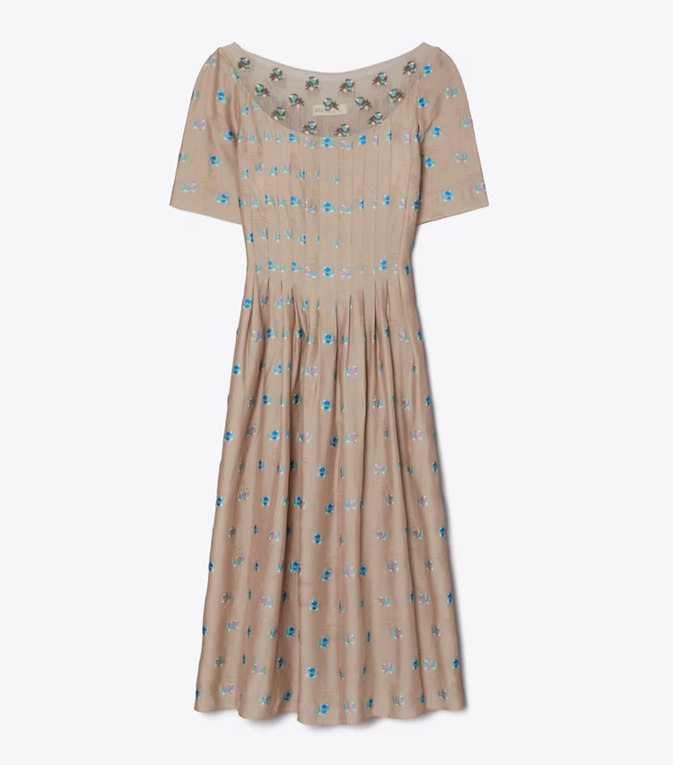 Embroidered Jacquard Dress
