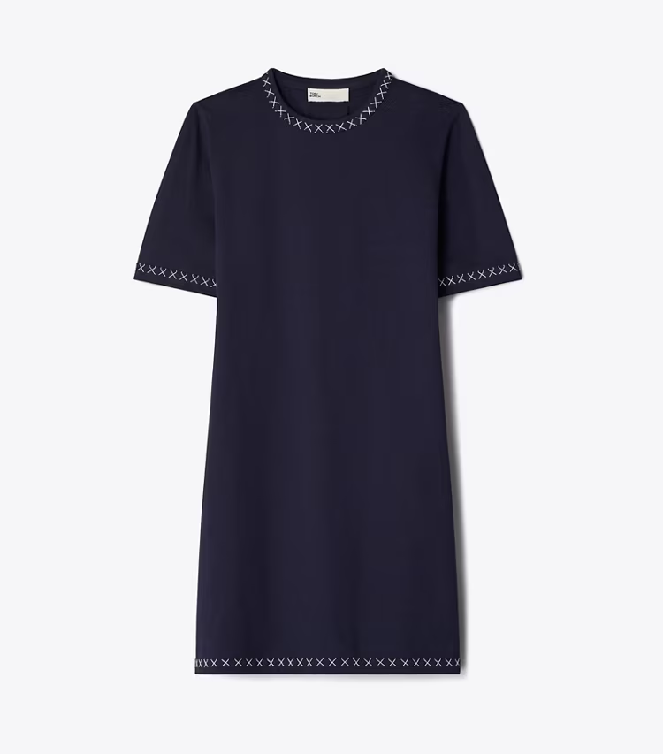 Embroidered Cotton T-Shirt Dress