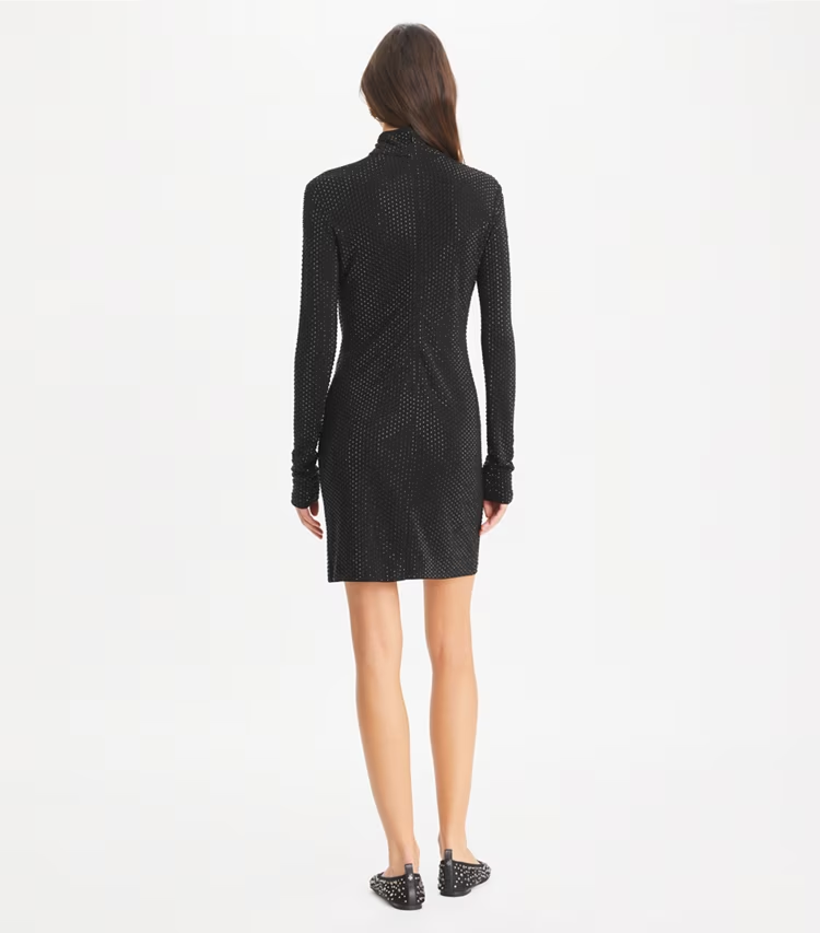 Embellished Viscose Turtleneck Dress - Image 3