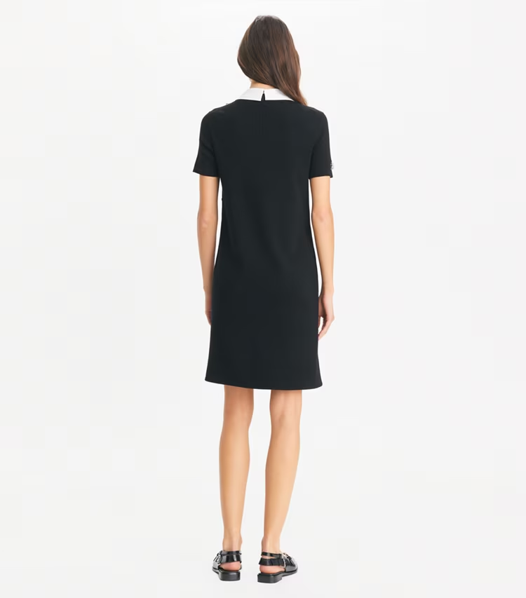 Embellished Poplin Collar Sweater Dress - Image 4