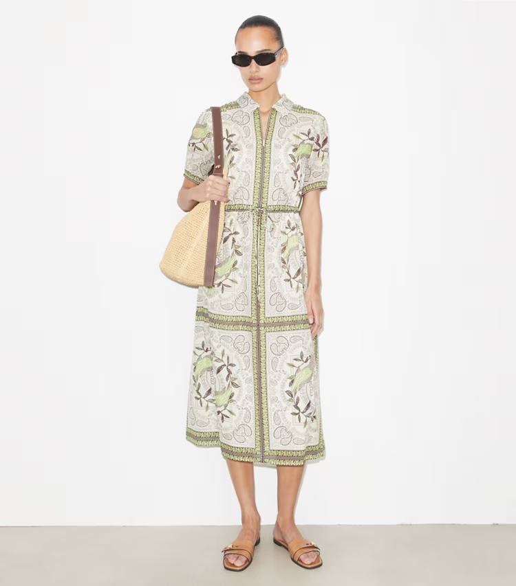 Cinched Cotton Zip Dress - Image 2