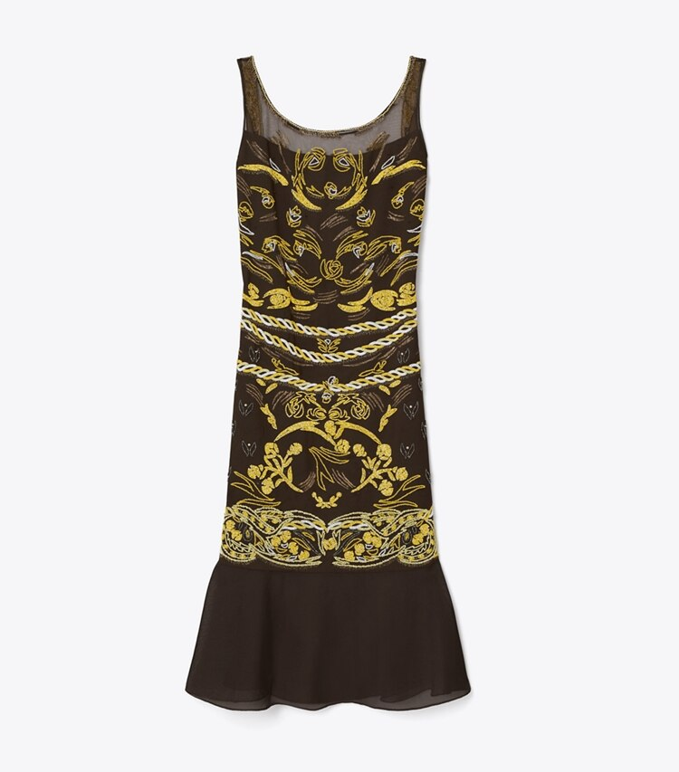 Embellished Mesh Dress