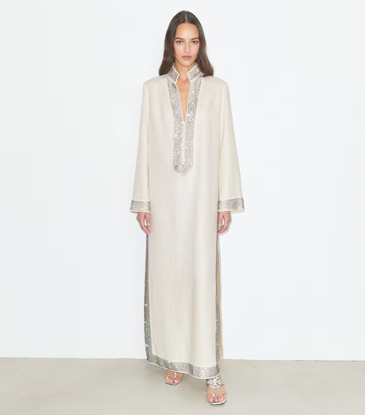 Embellished Linen Caftan - Image 2