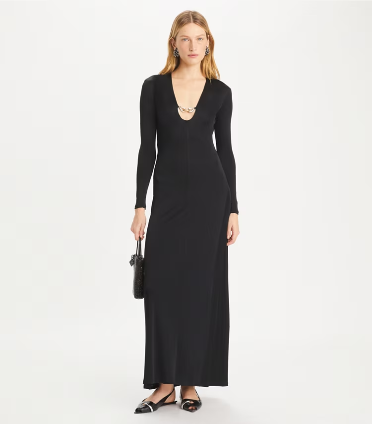 Deep U-Neck Jessa Viscose Dress - Image 2