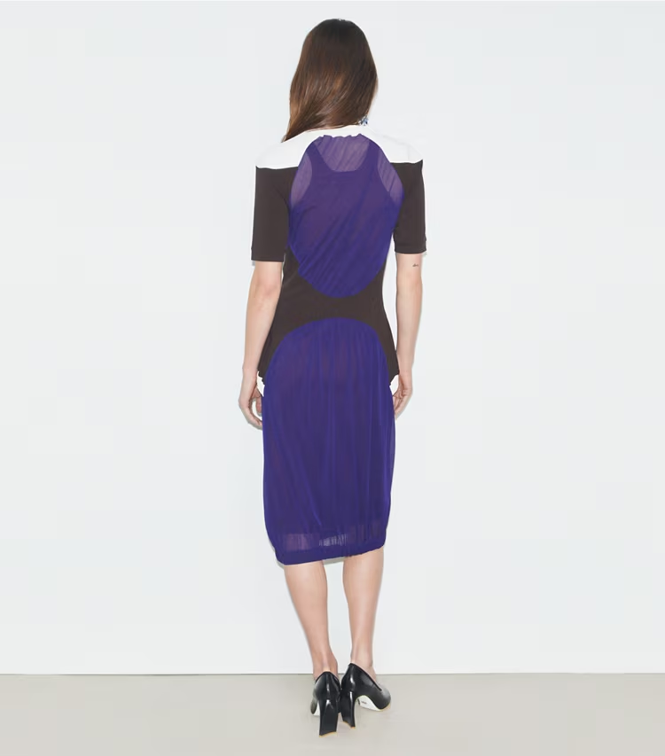 Colorblock Sheer Jersey Dress - Image 3
