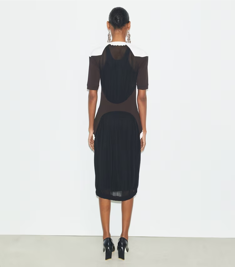 Colorblock Sheer Jersey Dress - Image 3