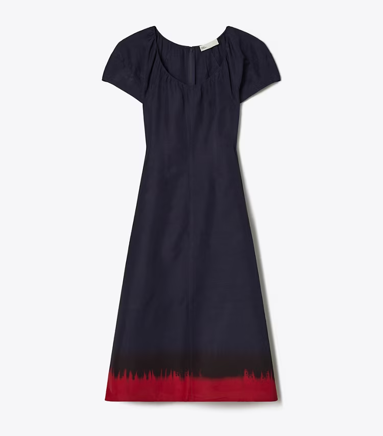 Balloon Sleeve Viscose Dress