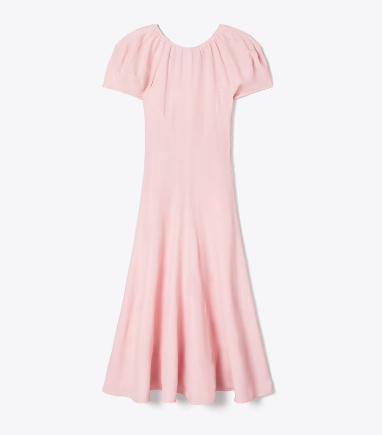 Balloon Sleeve Linen Dress