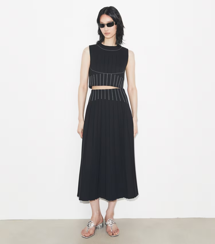 Wool Twill Pleated Skirt - Image 2