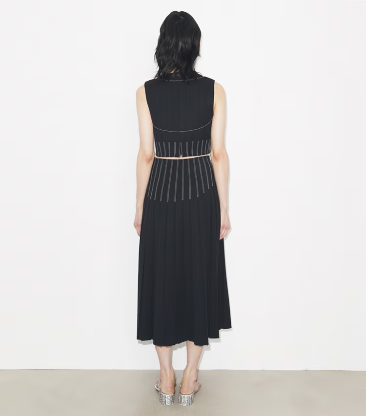 Wool Twill Pleated Skirt - Image 3