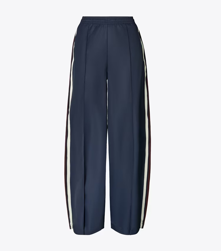 Wide-Leg Nylon Track Pant
