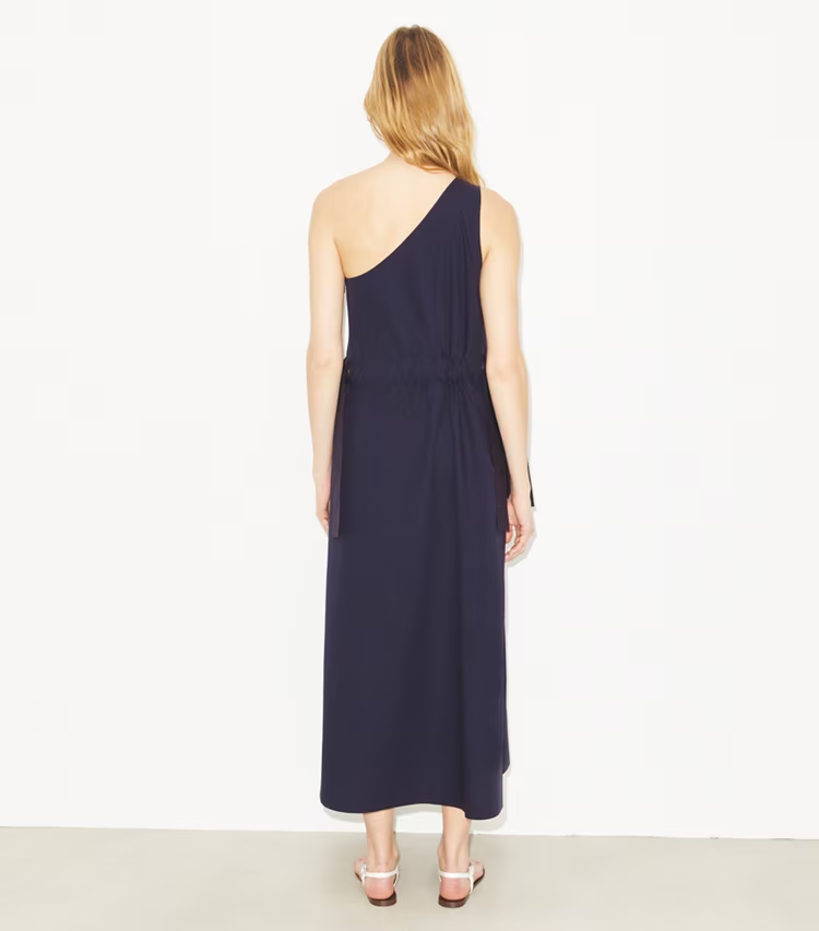 One-Shoulder Belted Cotton Dress - Image 3