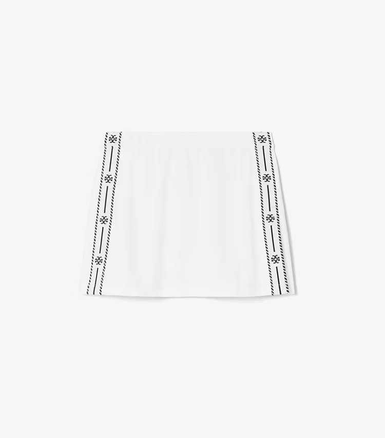 Tech PiquÉ Logo Stripe Tennis Skirt
