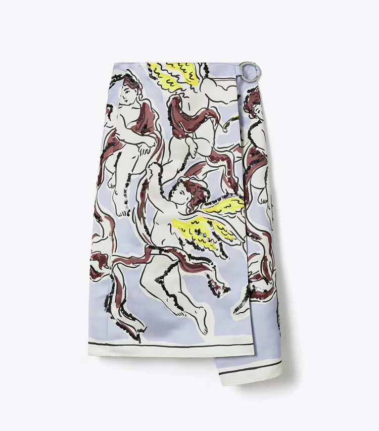 Printed Satin Skirt