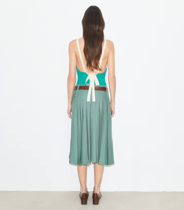 Pleated Wool Skirt - Image 3