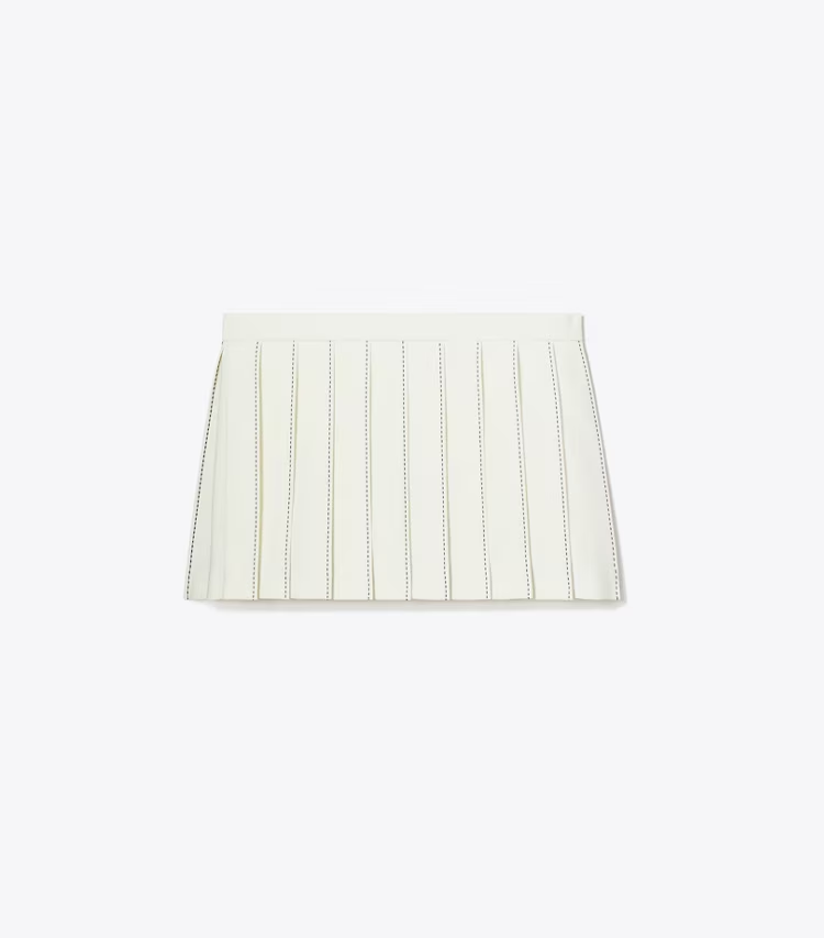 Pick Stitch Pleated Skirt