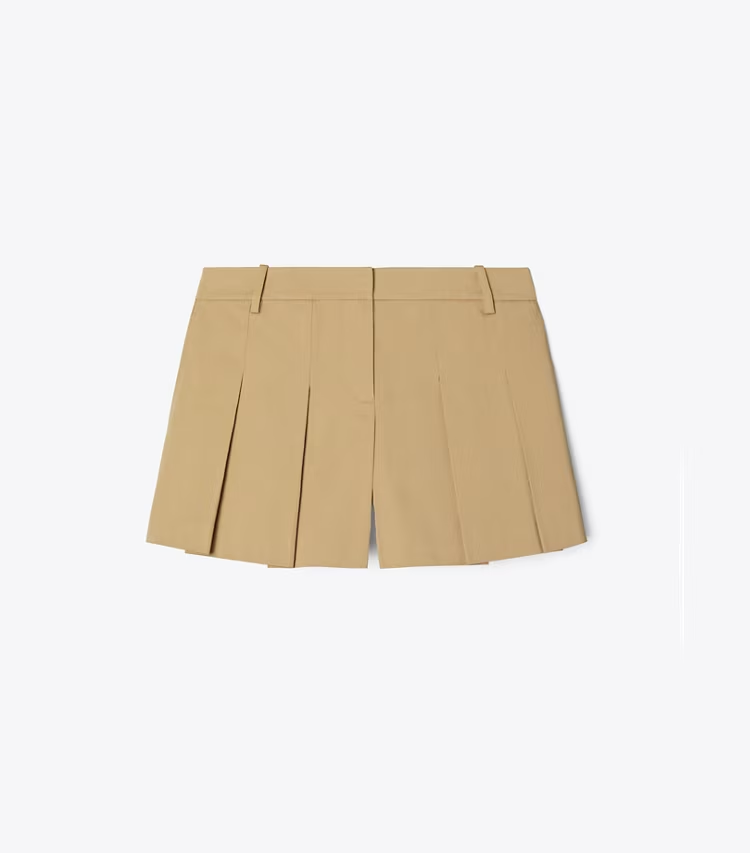Micro Twill Pleated Short