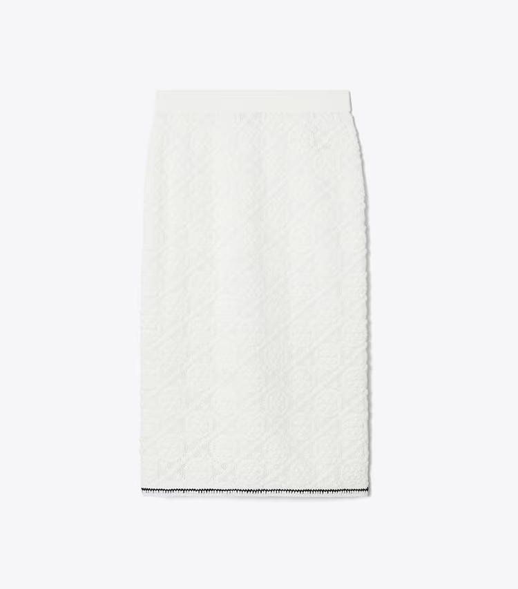 Cotton Logo Lace Skirt