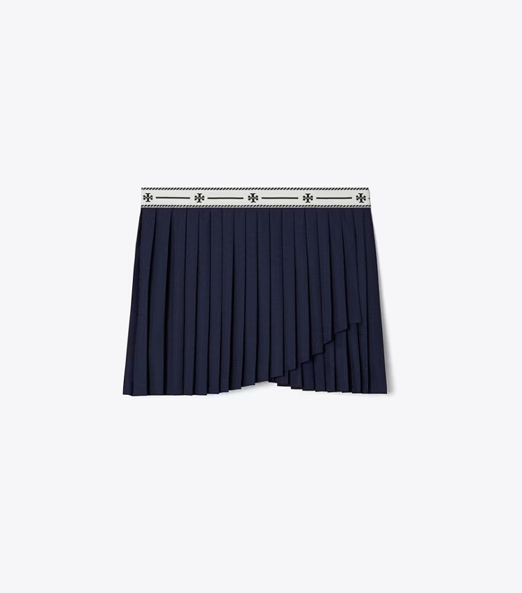 Jacquard Performance Jersey Pleated Overlay Skirt