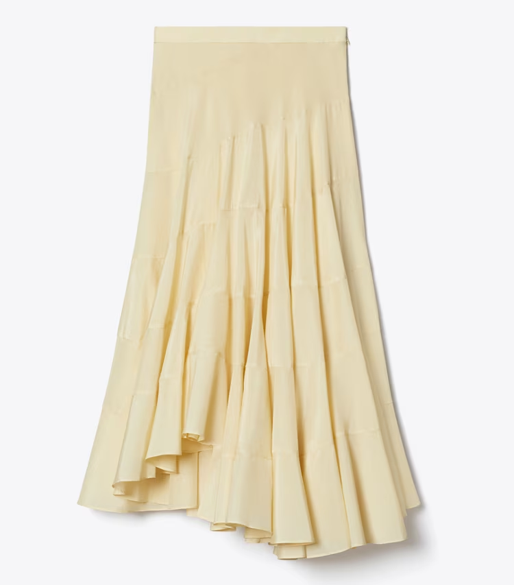 Flared Cotton Silk Skirt