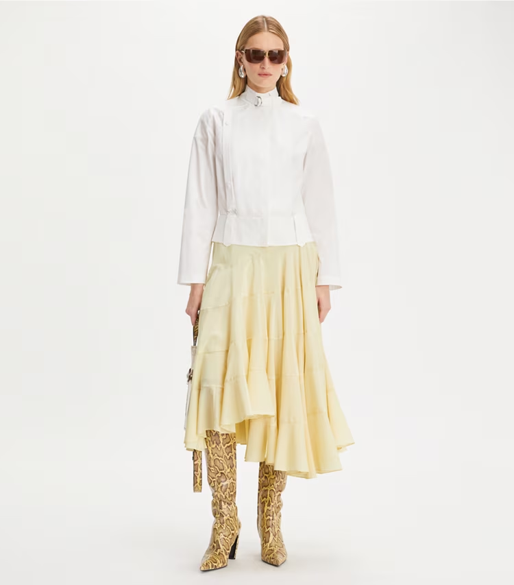 Flared Cotton Silk Skirt - Image 2